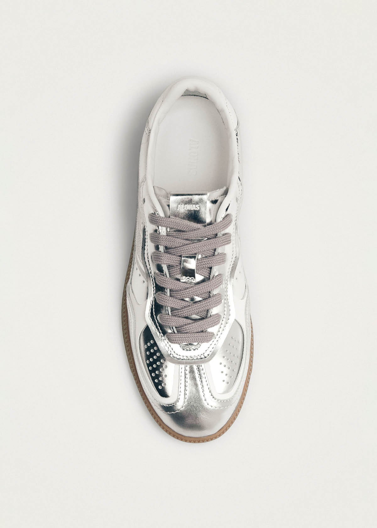 Tb.490 Rife Shimmer Silver Cream Leather Sneakers - Image 4