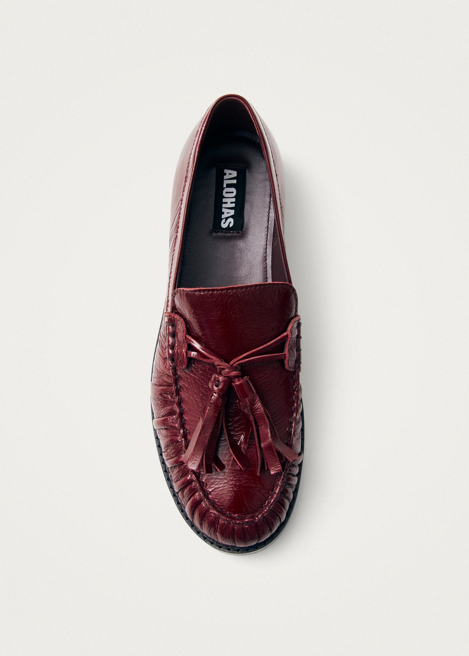 Marietta Burgundy Patent Leather Loafers - Image 5