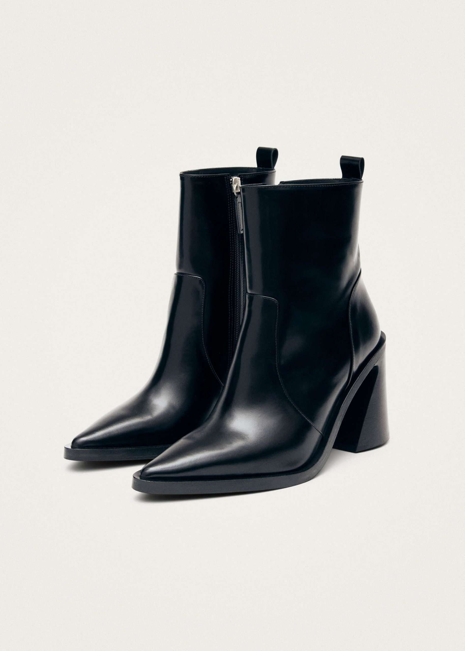 Haylo Black Leather Ankle Boots - Image 2