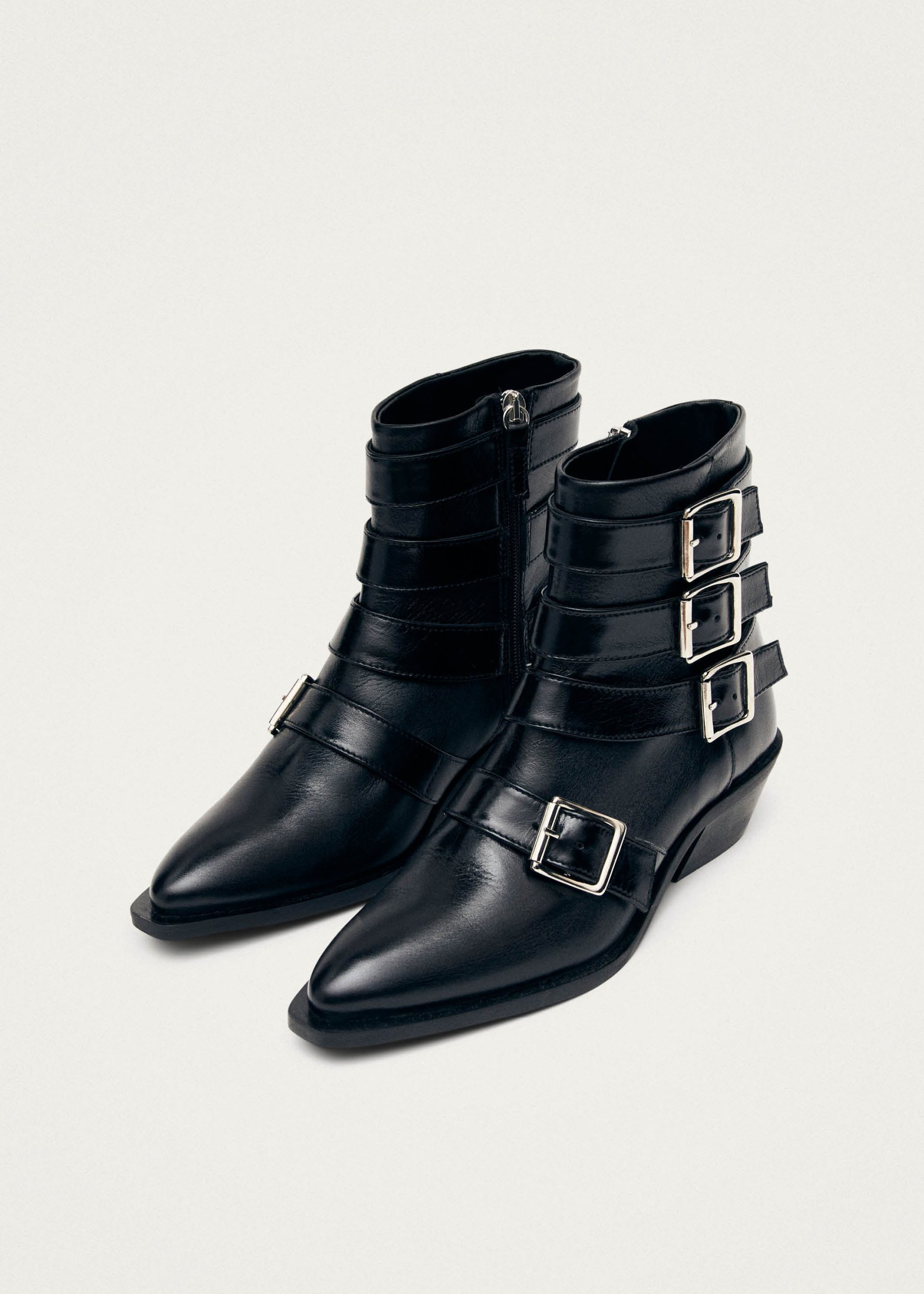 Eras Black Leather Ankle Boots - Image 2