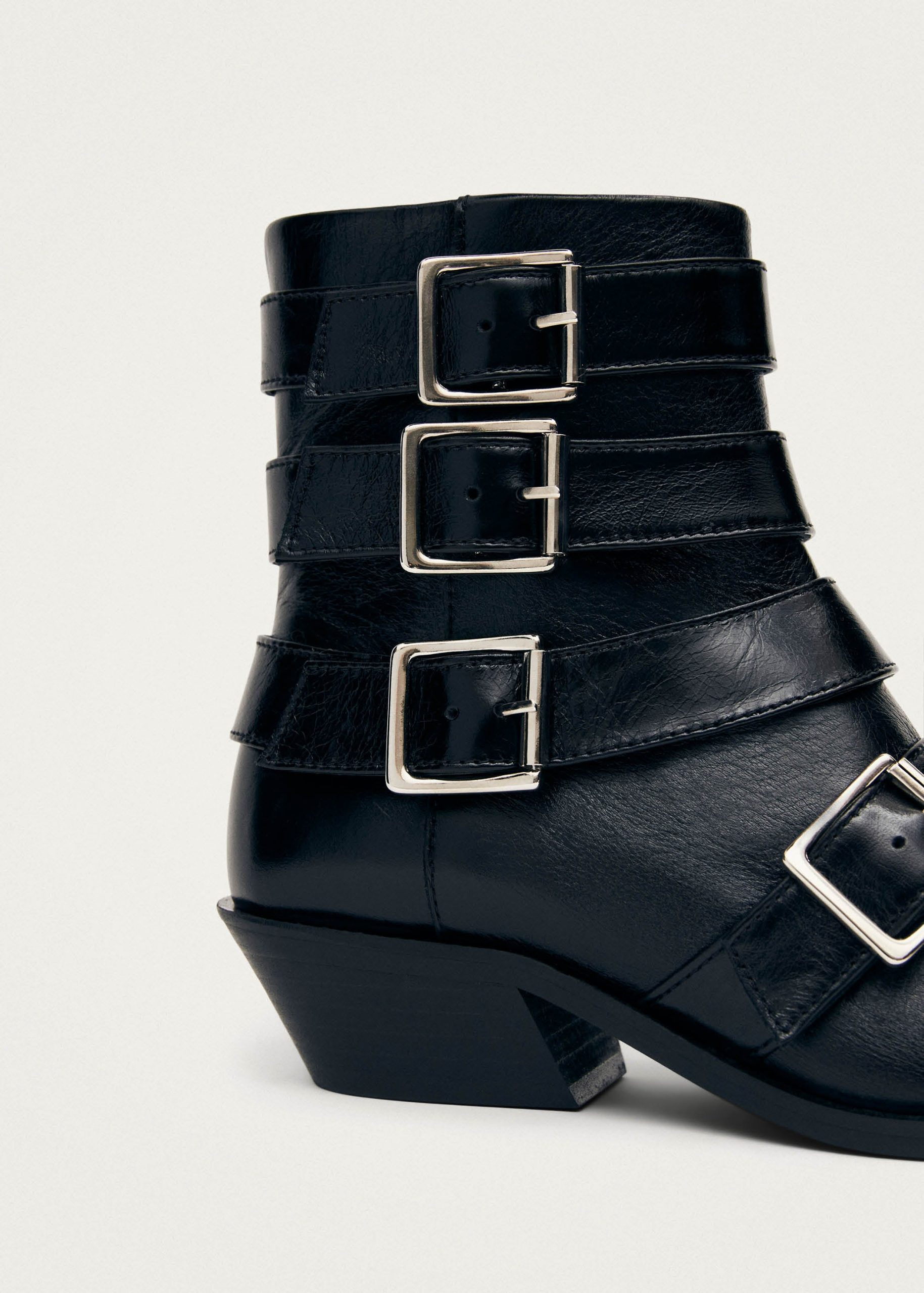 Eras Black Leather Ankle Boots - Image 6