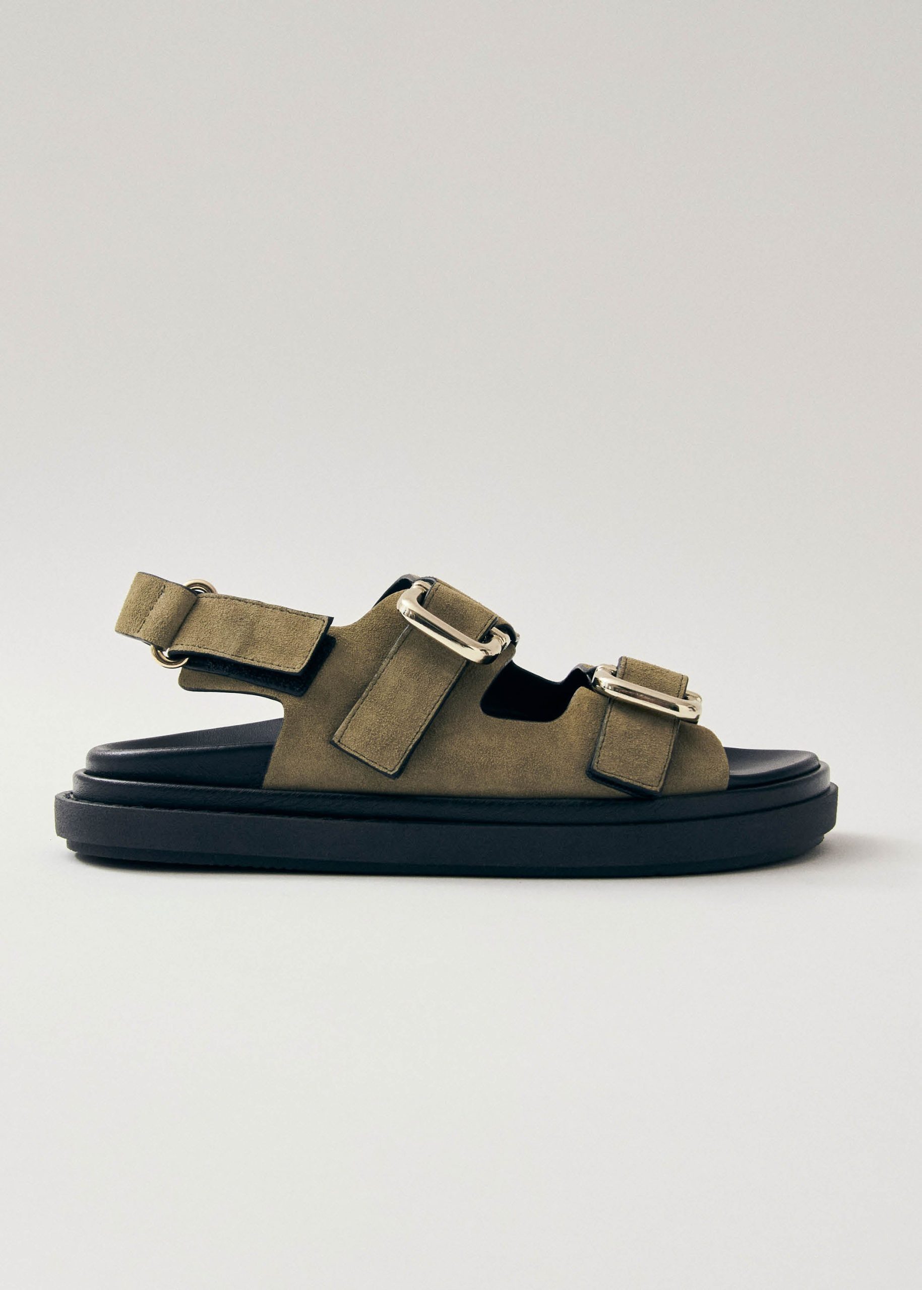 Harper Suede Khaki Leather Sandals - Image 6