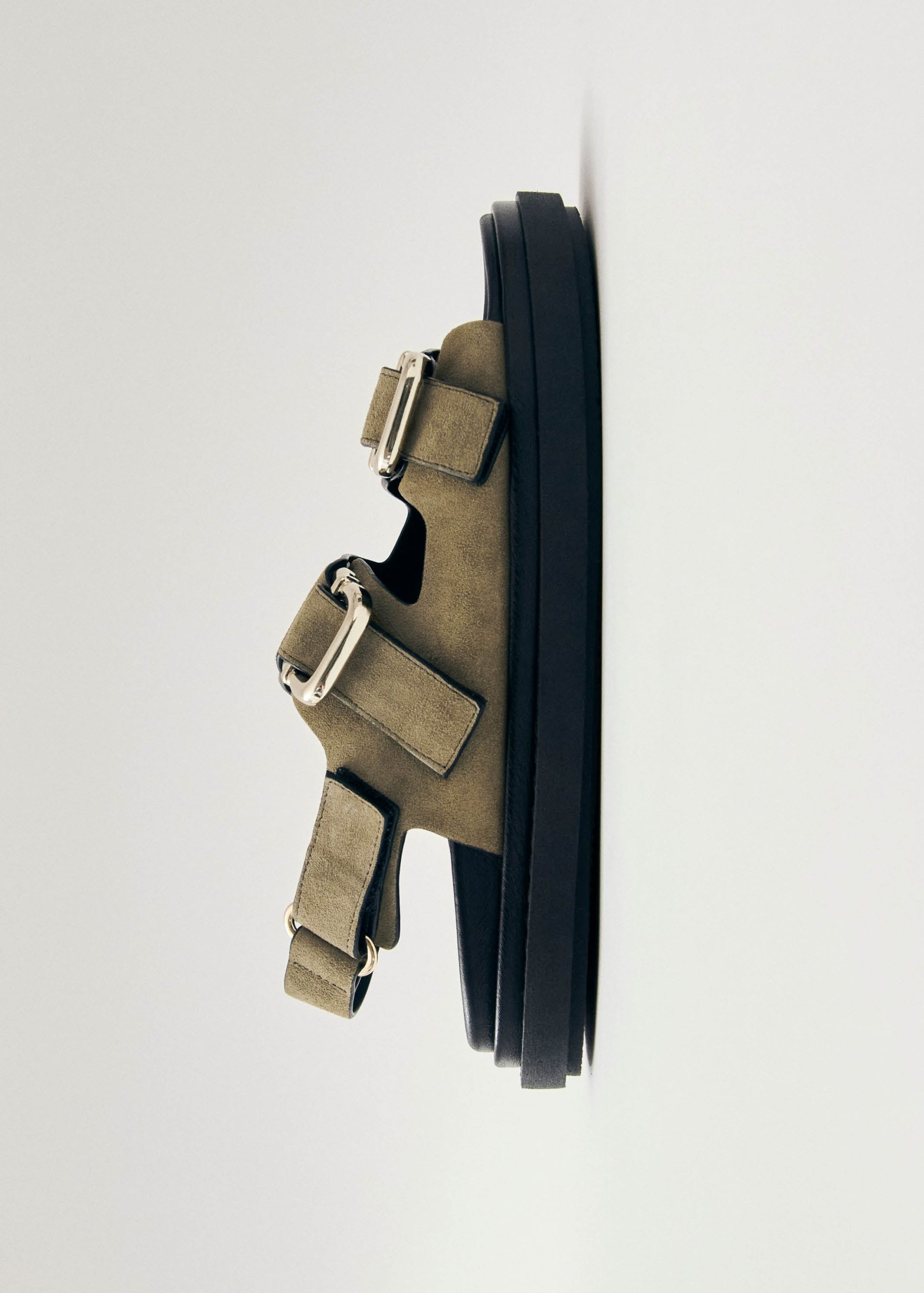 Harper Suede Khaki Leather Sandals - Image 2