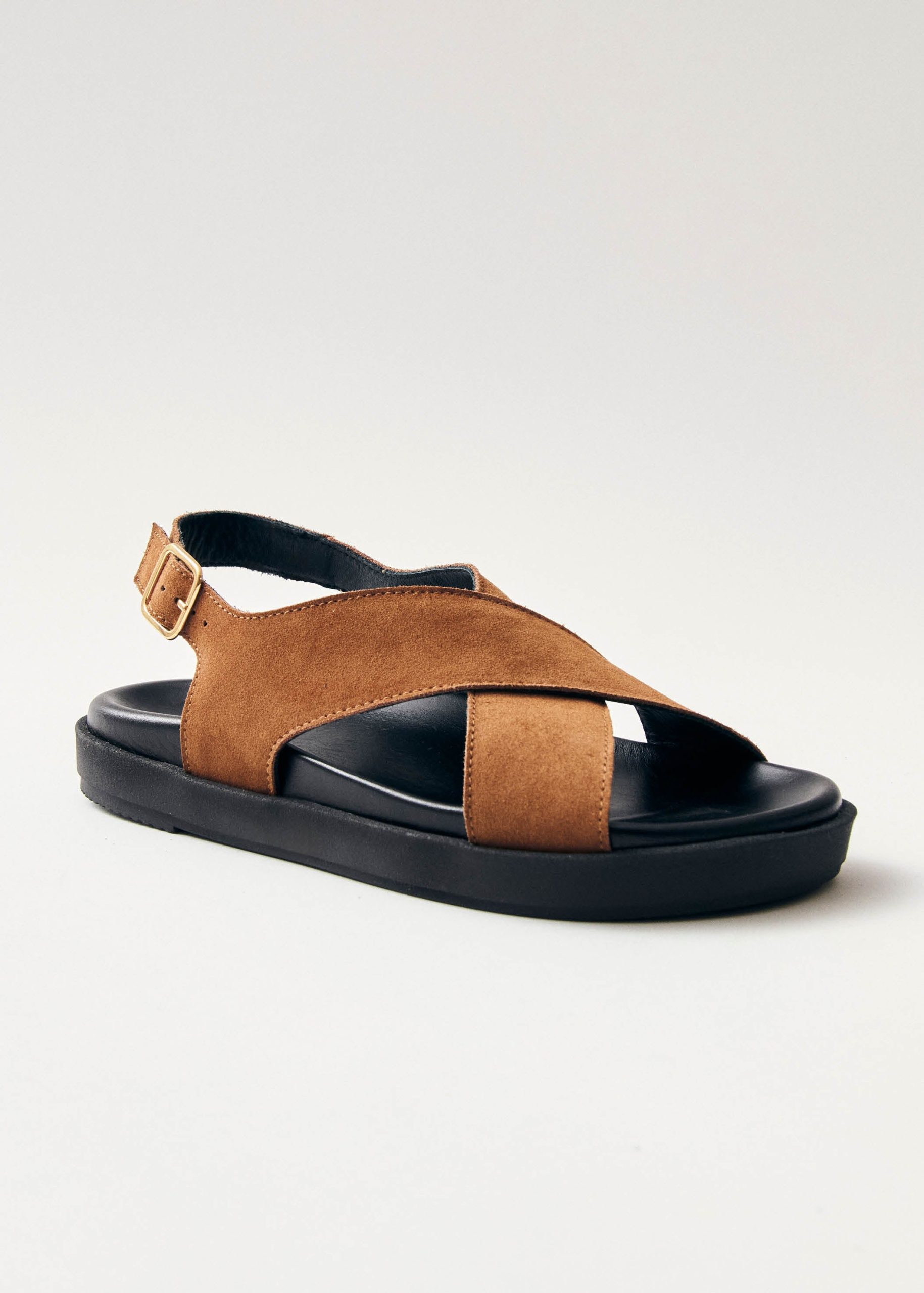 Nico Suede Brown Leather Sandals - Image 2