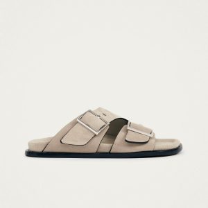 Alba Suede Beige Leather Sandals