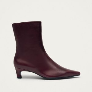 Ambar Rift Burgundy Leather Ankle Boots