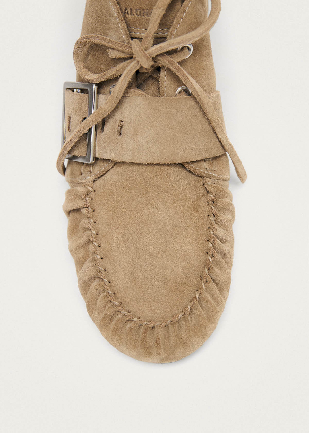 Bark Suede Beige Leather Loafers - Image 6