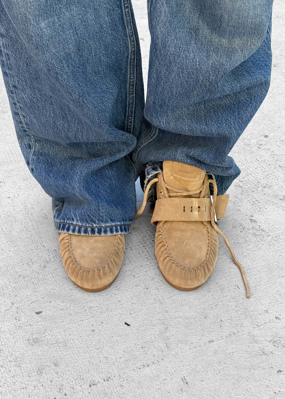 Bark Suede Beige Leather Loafers - Image 2