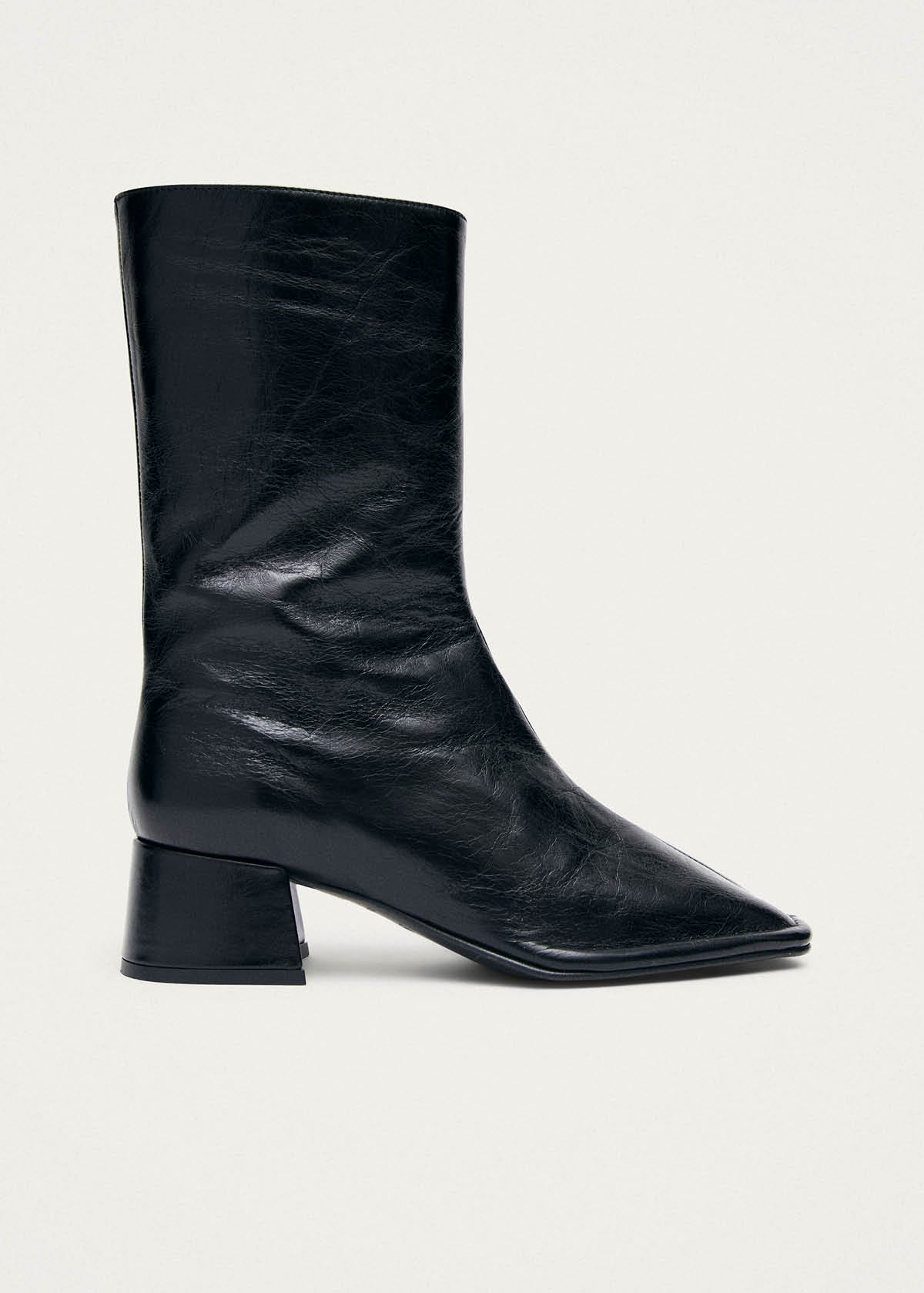 Berlin Rift Black Leather Ankle Boots