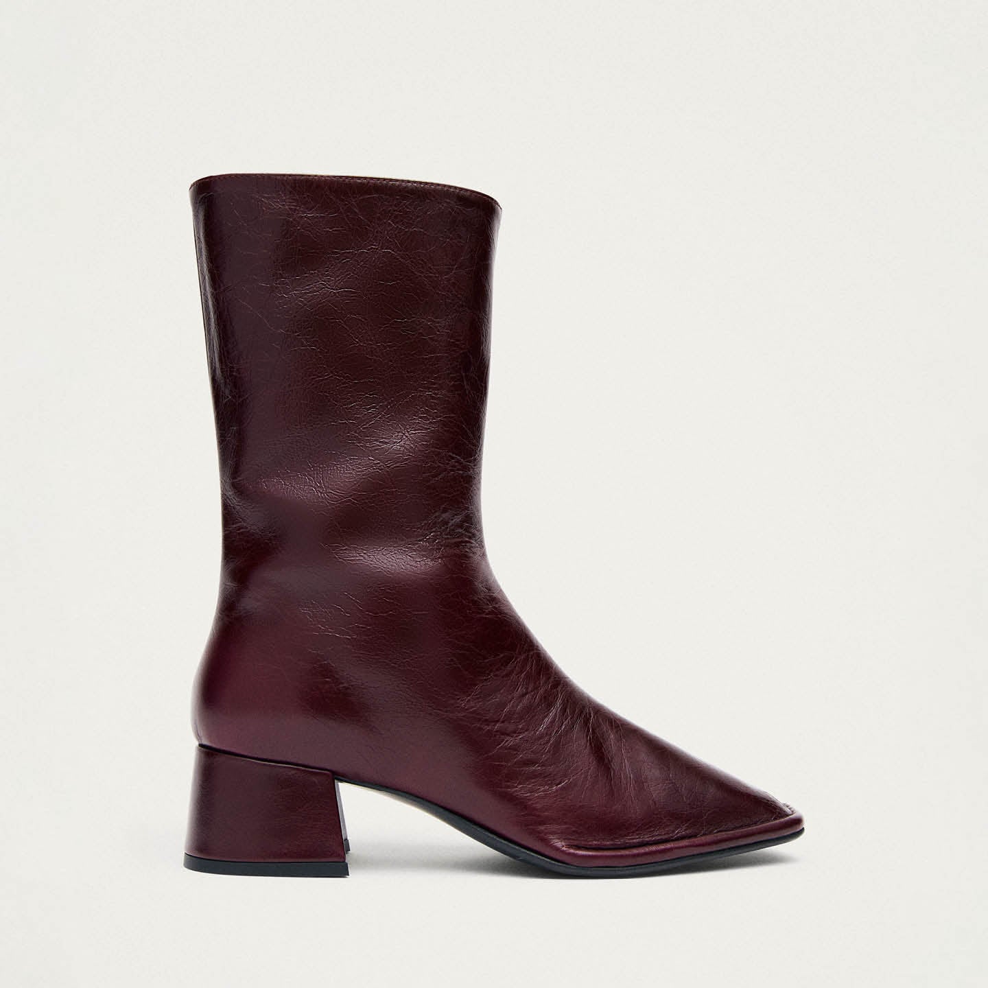 Berlin Rift Burgundy Leather Ankle Boots - Image 3