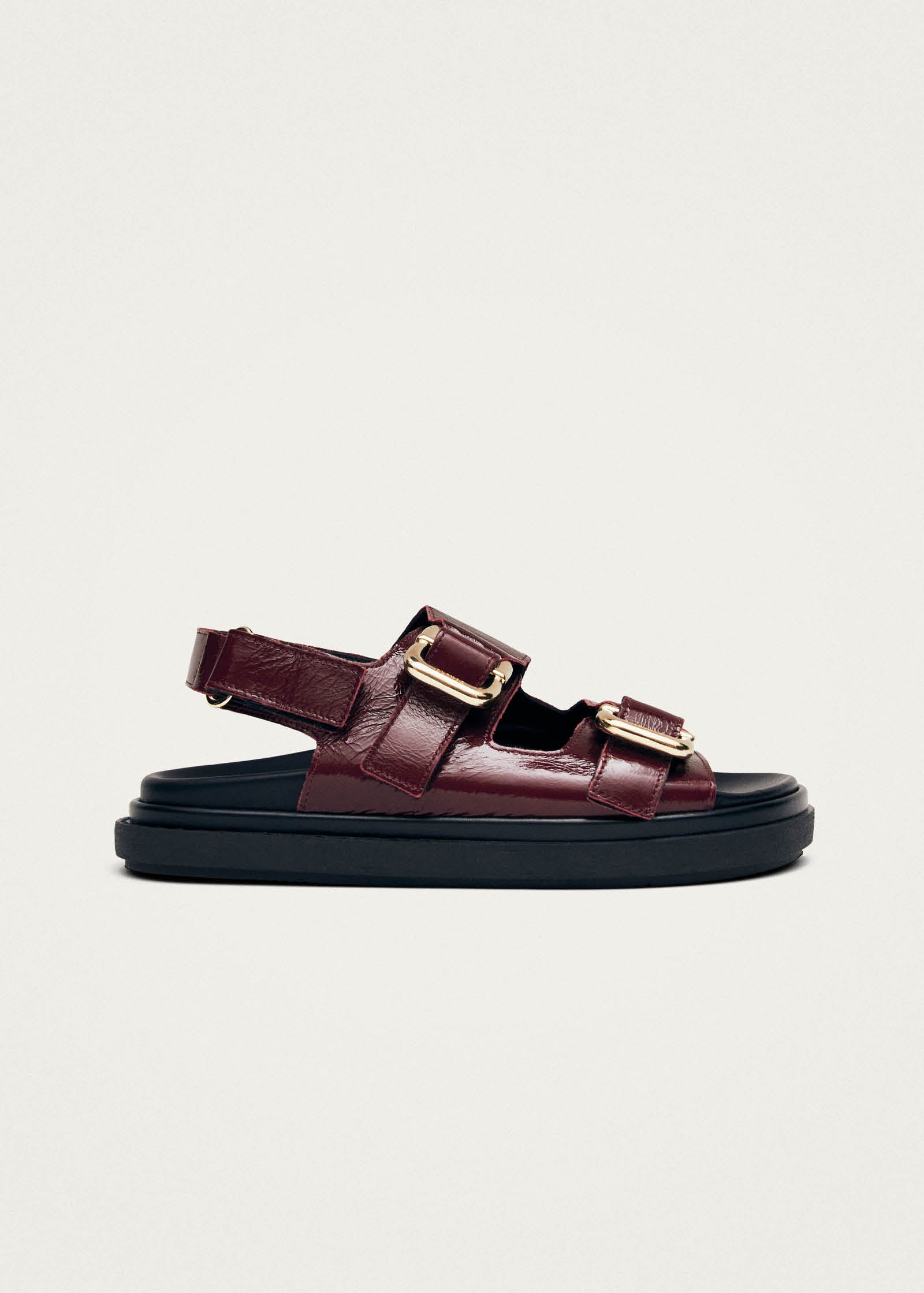 Harper Burgundy Patent Leather Sandals
