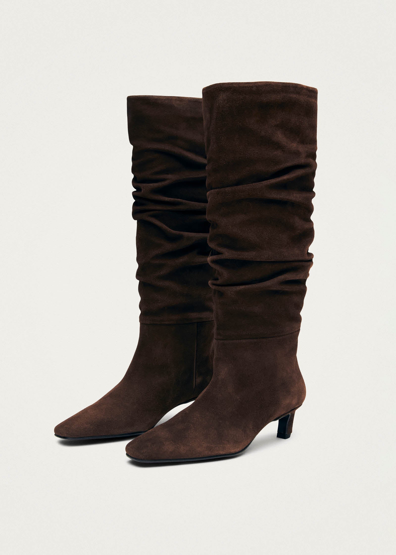 Kalila Suede Brown Leather Boots - Image 4