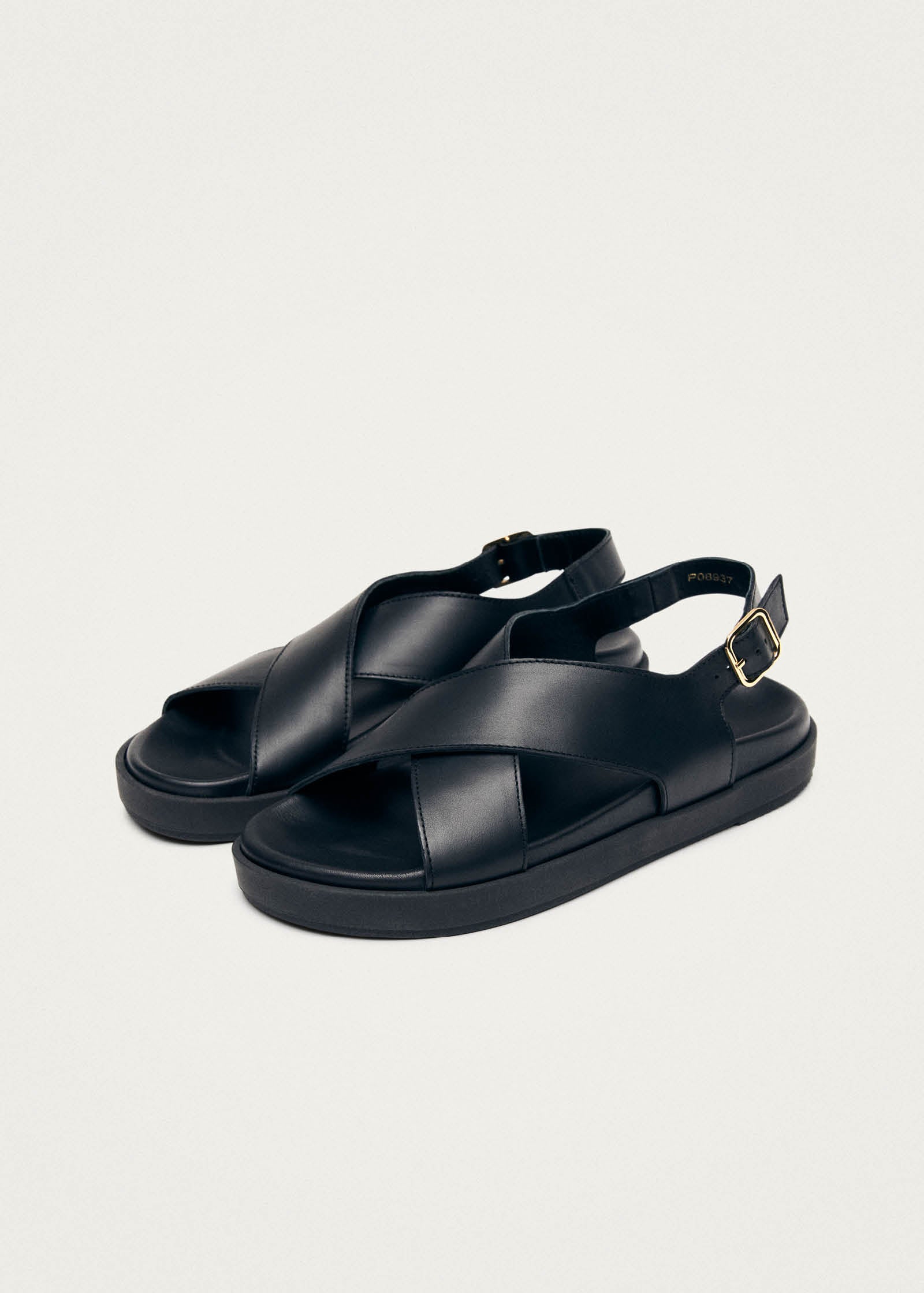 Nico Black Leather Sandals - Image 6