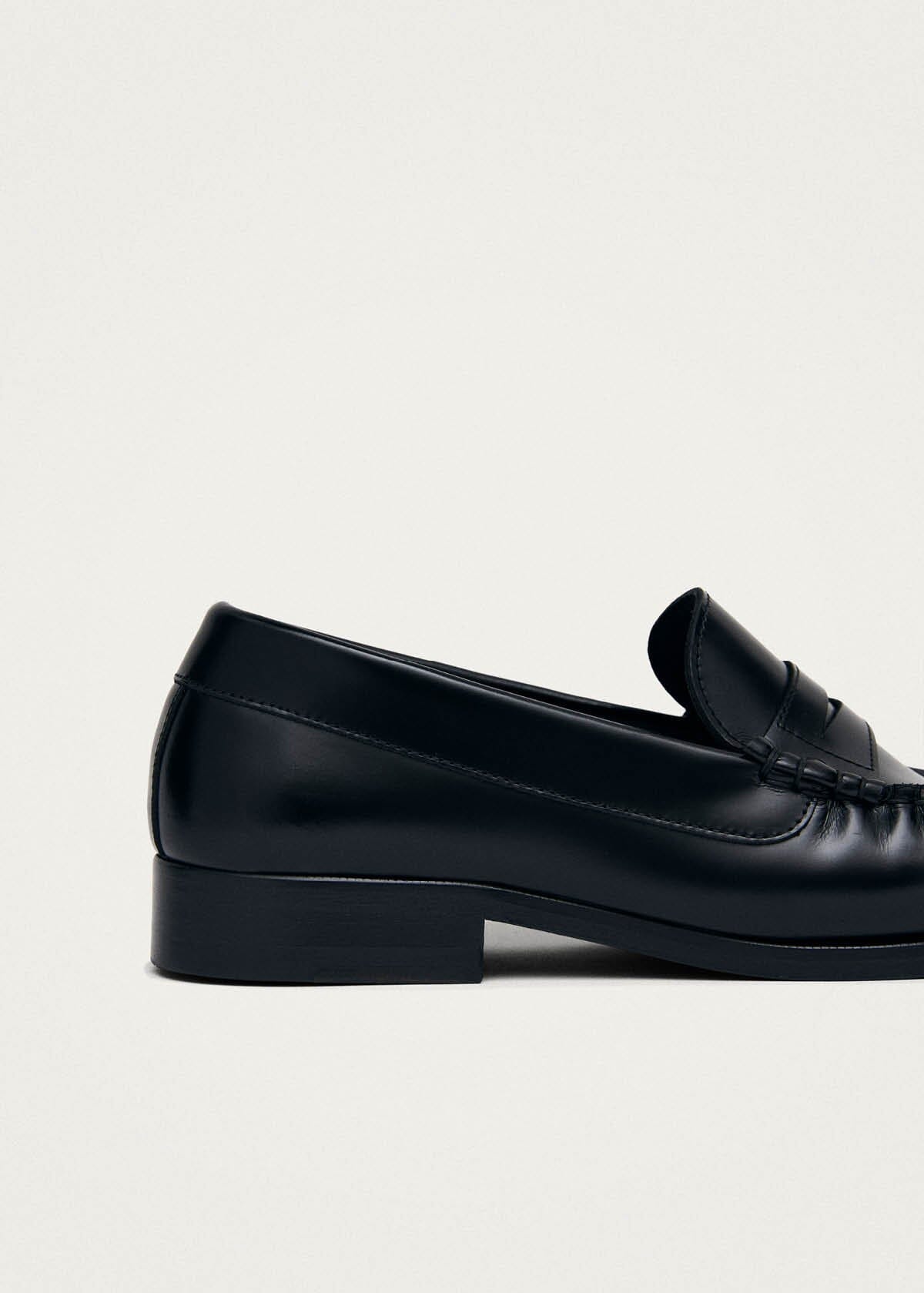 Rivet Black Leather Loafers - Image 6