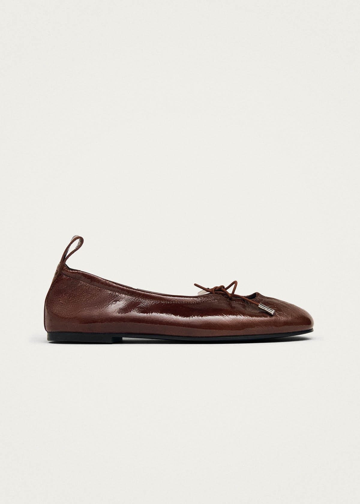 Rosalind Patent Brown Leather Ballet Flats - Image 4