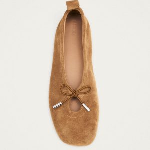 Rosalind Suede Tan Leather Ballet Flats
