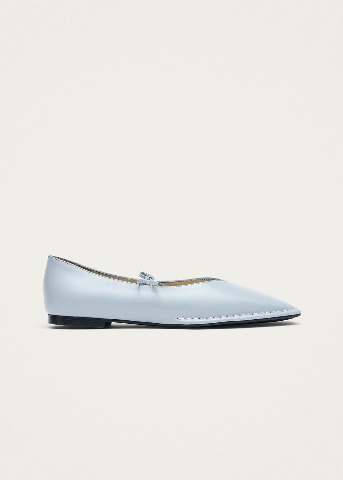 Sway Blue Leather Ballet Flats - Image 4