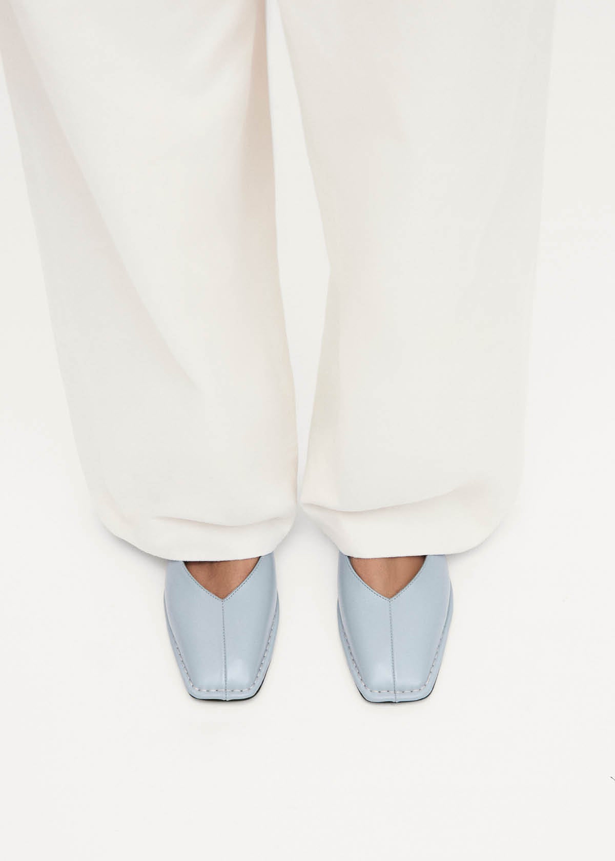 Sway Blue Leather Ballet Flats - Image 2