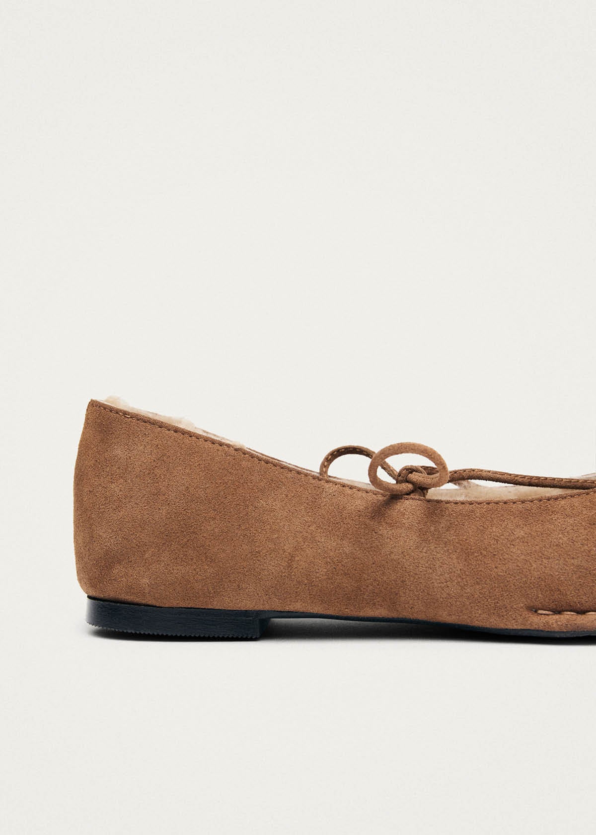 Sway Cozy Tan Leather Ballet Flats - Image 8