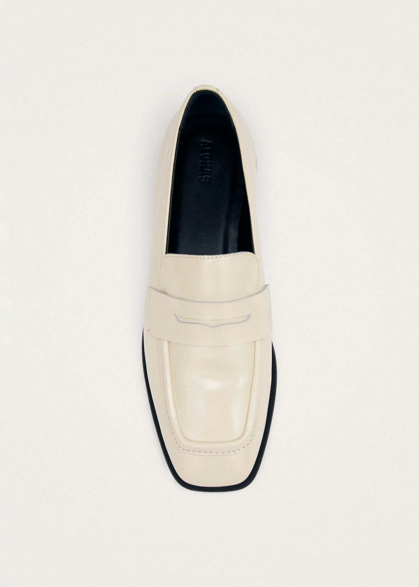 Zaha Cream Leather Loafers - Image 5
