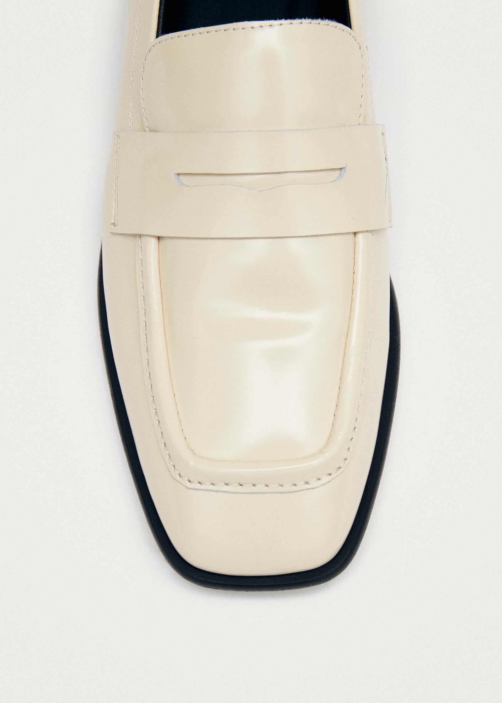 Zaha Cream Leather Loafers - Image 6