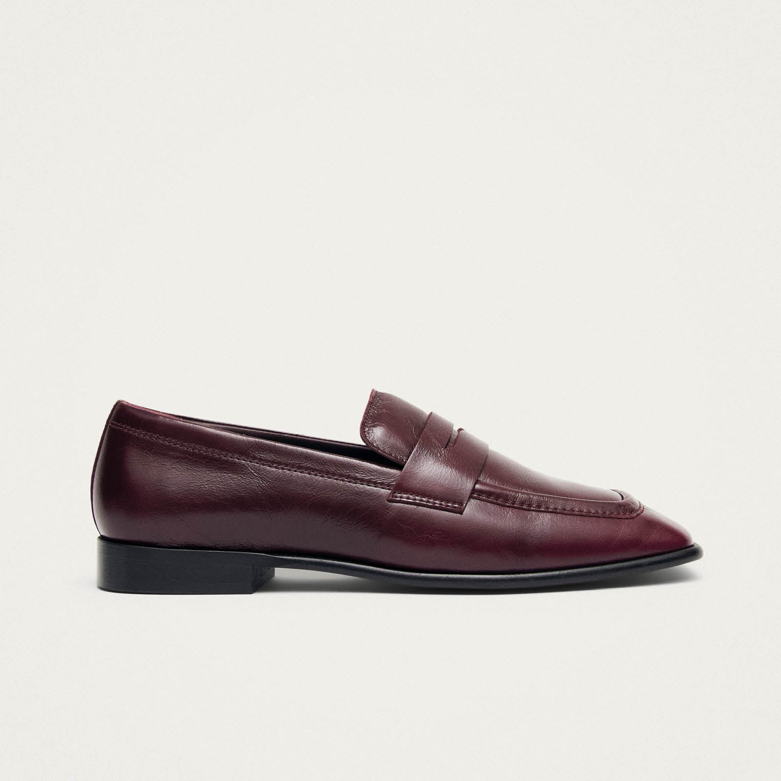 Zaha Rift Burgundy Leather Loafers - Image 3